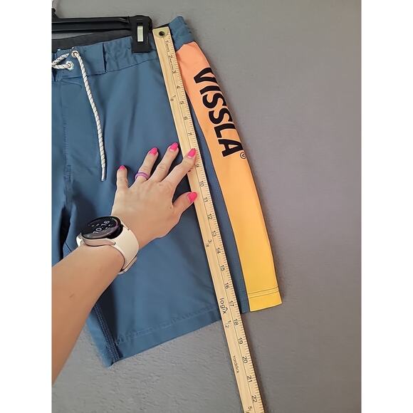 Vissla El Sporto 8" Board Shorts Blue Orange Men’s 30 Surf Swim Trunks - Picture 6 of 10